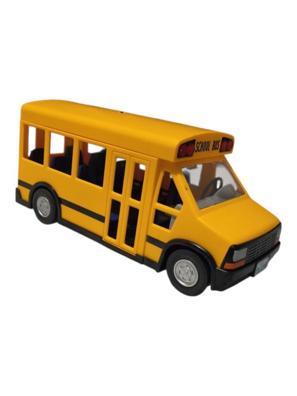 2011 PLAYMOBIL Yellow School Bus w/ Flashing Lights Vehicle Tested No Stop Sign